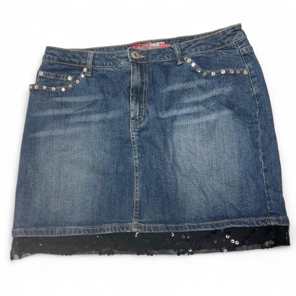 Y2k blue denim skirt